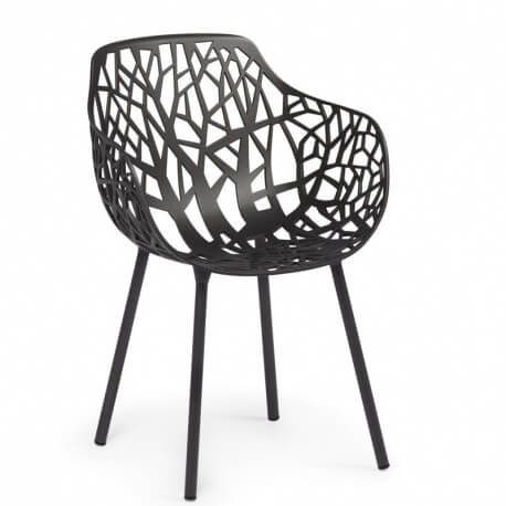 FOREST - chaise à accoudoirs en aluminium