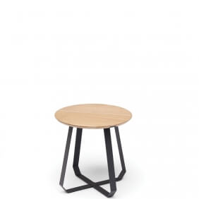SHUNAN - table basse frêne et métal ø 46 cm