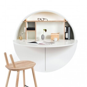 PILL - bureau mural gain de place blanc