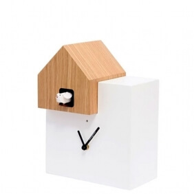 ETTORE - horloge blanc / toit chêne