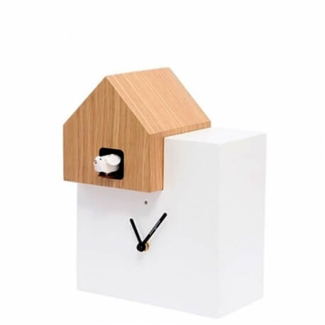 ETTORE - horloge blanc / toit chêne