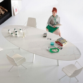 ELYPS - table ovale en Xeramica 2m50