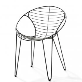 WIRE - chaise en aluminium laqué noir