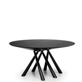 FOREST - table ronde en chêne laqué noir ø 150 cm