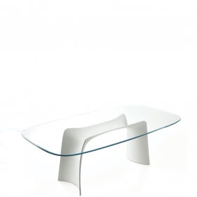 MOONLIGHT - table en verre transparent 200 x 100 cm