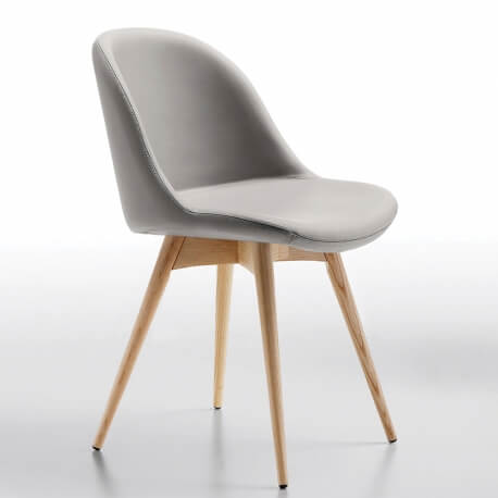 Chair SONNY S L TS - chaise chêne naturel et simili cuir