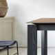 BLADE XL - table extensible frêne noir et plateau noyer 1m40 à 2m90