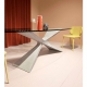 NEXUS - table ovale en Baydur et verre 280 x 120 cm