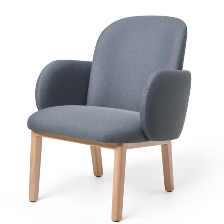 DOST - fauteuil en tissu pieds en hêtre
