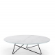 ERMIONE - table basse ronde verre marbre diamètre 90 cm