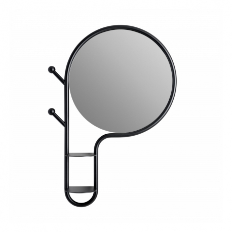ARIANE - miroir design rond avec étagères