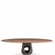 BARBARA - table ovale noyer et béton 2m90