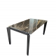 DIAMANTE - table extensible céramique marbre noir desir 1m90 à 2m90