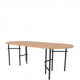 RAMI - table ovale en chêne 2m20