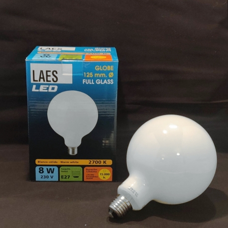 GLOBE LED - ampoule globe 12.5 cm blanc opaque