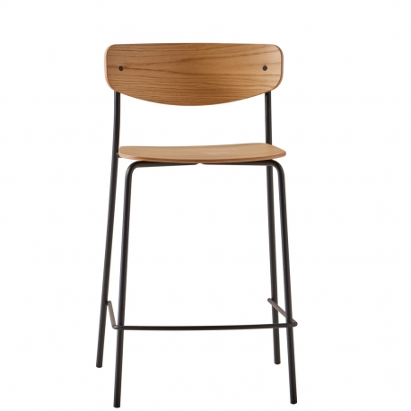 LEA - tabouret de cuisine chêne et tissu Era