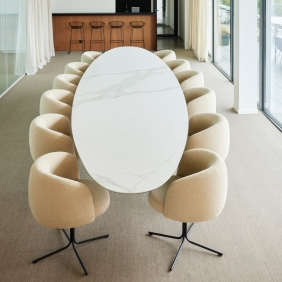 WIRE MAJESTIC - table de réunion ovale en céramique