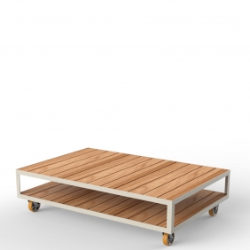 VINEYARD - table basse 160 x 106 cm à roulettes