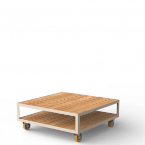 VINEYARD - table basse 160 x 106 cm à roulettes
