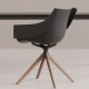 MANTA - chaise rotative piètement bois (lot de 2)