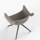 MANTA - chaise rotative piètement métal (lot de 2)
