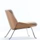REI - fauteuil tissu et chêne avec accoudoirs