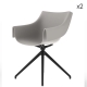 MANTA - chaise rotative piètement métal (lot de 2)