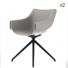 MANTA - chaise rotative piètement métal (lot de 2)