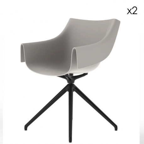 MANTA - chaise rotative piètement métal (lot de 2)