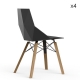 FAZ WOOD - chaise en polypropylène piètement bois (lot de 4)