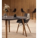 FAZ WOOD - chaise en polypropylène piètement bois (lot de 4)