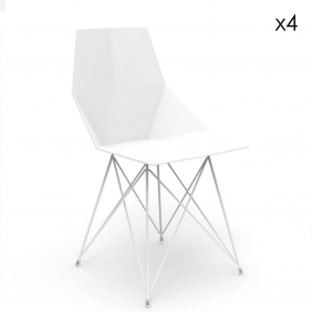 FAZ - chaise de jardin pied inox (lot de 4)