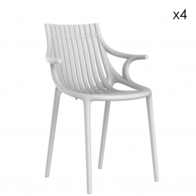 IBIZA - chaise à accoudoirs plastique Revolution® (lot de 4)