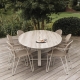 CURVE - table ovale en céramique travertin