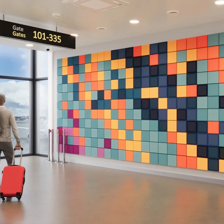 FLUFFO PERFO - panneau mural acoustique carré Pixel S (lot de 10)