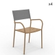 VERA - chaise aluminium et Batyline (lot de 4)