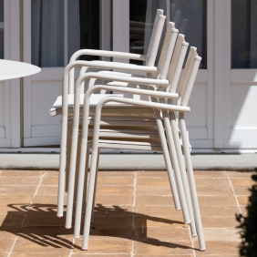EMMA - chaise aluminium et Batyline (lot de 4)