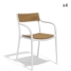 MADISON - chaise de jardin assise bois (lot de 4)