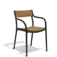 MADISON - chaise de jardin assise bois (lot de 4)