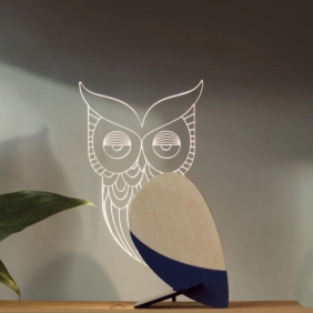 HIBOU - lampe led effet 3D
