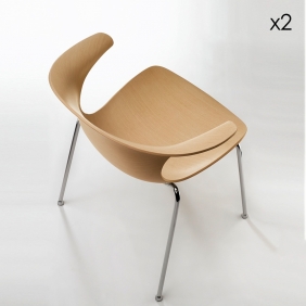 LOOP 3D WOOD - chaise en chêne (lot de 2)