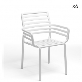 DOGA - chaise avec accoudoirs (lot de 6)