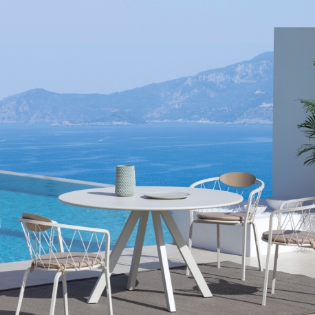 DAISY - table de jardin ronde diam. 130 cm
