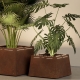 CUBITUS SQUARE - jardinière lumineuse en corten
