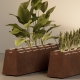CUBITUS RECTANGLE - jardinière lumineuse en corten