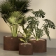 TANK - jardinière en corten avec éclairage led