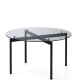 VR58 - table ronde design plateau verre