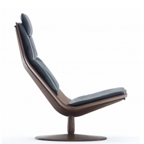 VR61 - fauteuil design noyer et cuir